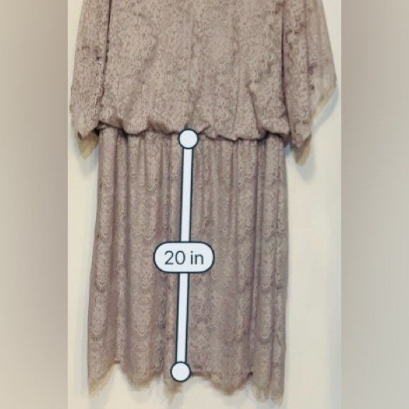 Alfani XL Blouson Midi Gray Lace overlay with Gray Lining Blouson with V-neck - Picture 7 of 11